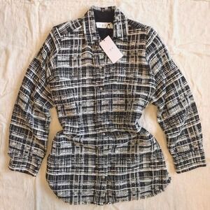 IRO black + white plaid blazer Size S